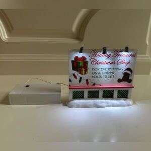 Lemax Holiday Treasures Christmas Shop Light-up Billboard Sign